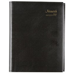 NORWICH SPIRAL DIARY A5 2 Day To Page 1Hr appoint Black