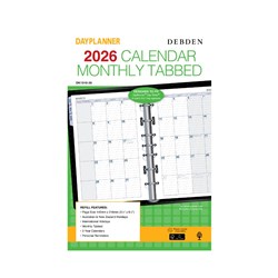 DEBDEN DAYPLANNER REFILL DESK Monthly Dated Tab 1Yr 216x140