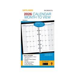 DEBDEN DAYPLANER REFIL PERSNAL Monthly Dated Calendar 172x96