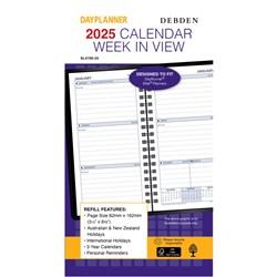 DEBDEN DAYPLANNER REFILL ORG Weekly Dated Calendar Slimline