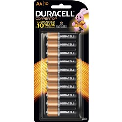 DURACELL COPPERTOP BATTERY AA Carded Pkt10