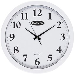 CARVEN WALL CLOCK 225MM WHITE FRAME