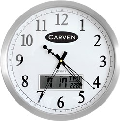 CARVEN LCD DATE CLOCK 350mm Chrome