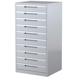 STEELCO 10 DRAWER Multimedia cabinet H1370xW710xD620