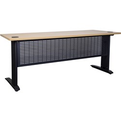 SUMMIT COMPLETE DESK Black Frame, Modesty Panel 1500x750mm White top