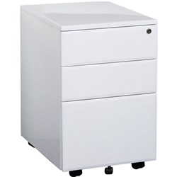 SUMMIT METAL MOBILE PEDESTAL 2 Drawer 1 file White