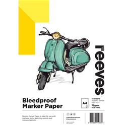 REEVES BLEEDPROOF PAD A4 75GSM 50 Sheets