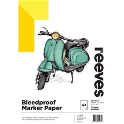 REEVES BLEEDPROOF PAD A3 75GSM 50 Sheet