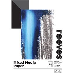 REEVES MIXED MEDIA PAD A5 200GSM 15 Sheets
