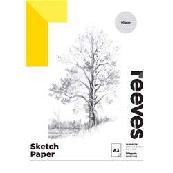 REEVES ARTIST SKETCH PAD A3 90GSM 30 Sheets
