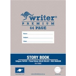 WRITER PREMIUM STORY BOOK 64 Page - EB6549 1/2 Plain, 1/2 18mm Ruled
