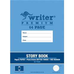 Writer Premium Story Book 240x330mm Plain And 24mm Dotted Thirds 64 Page