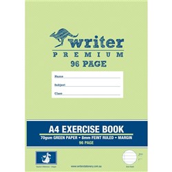 WRITER PREMIUM A4 96Pg Ex Bk GREEN PAPER