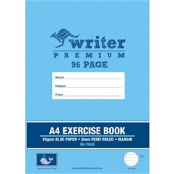 WRITER PREMIUM A4 96Pg Ex Bk BLUE PAPER