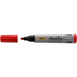 BIC MARKING 2000 MARKER Permanent Red Bullet Tip Box of 12
