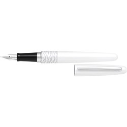 PILOT MR FOUNTAIN PEN MR2 White Tiger White Barrel Medium Black Ink