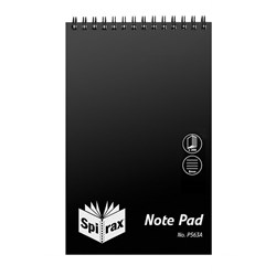 SPIRAX NOTEBOOK PLASTIC P563A 200mm x 127mm 200 Page Top Opening Black