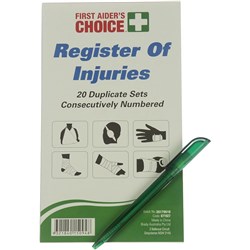 TRAFALGAR REGISTER OF INJURIES FAC Register Of Injuries Book