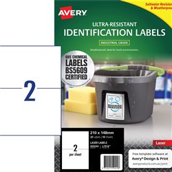 Avery 959245 Ultra Heavy Duty Industrial Labels White L7916