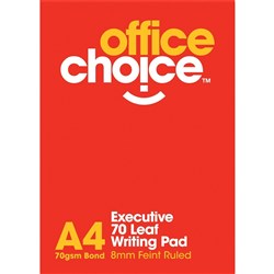 OFFICE CHOICE EXECUTIVE Writing Pad A4 White Pack of 10