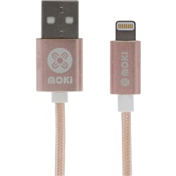 Moki Braided Lightning Cable Rose Gold