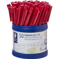 Staedtler Ballpoint 430 Medium Red Cup 50