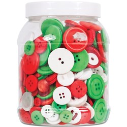 ZART BUTTONS BRIGHT CHRISTMAS Colours Pack of 600g