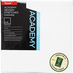 JASART CANVAS ACADEMY 8 x 8 Inch Thin Edge 280gsm Stretched