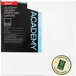 JASART CANVAS ACADEMY 12 x 12 Inch Thick Edge 280gsm Stretched