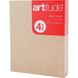 ARTITUDE CANVAS 11 x 14 Inch Thin Edge Board Pack of 4