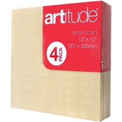 ARTITUDE CANVAS 12 x 12 Inch Thin Edge Board Pack of 4
