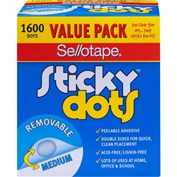 Sellotape Sticky Dots Removable Adhesive Dots Clear