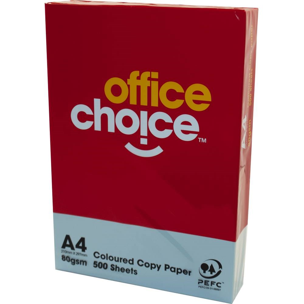 Paper - OFFICE CHOICE TINTS COPY PAPER A4 80gsm Blue - CVOS Office Choice - Office  Supplies, Stationery & Furniture