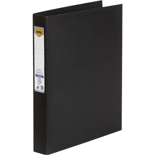 Binders & Folders - Marbig® Linen PE Binder A4 4D Ring 25mm Black
